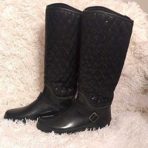 SPERRY tall glitter rainboots ☔